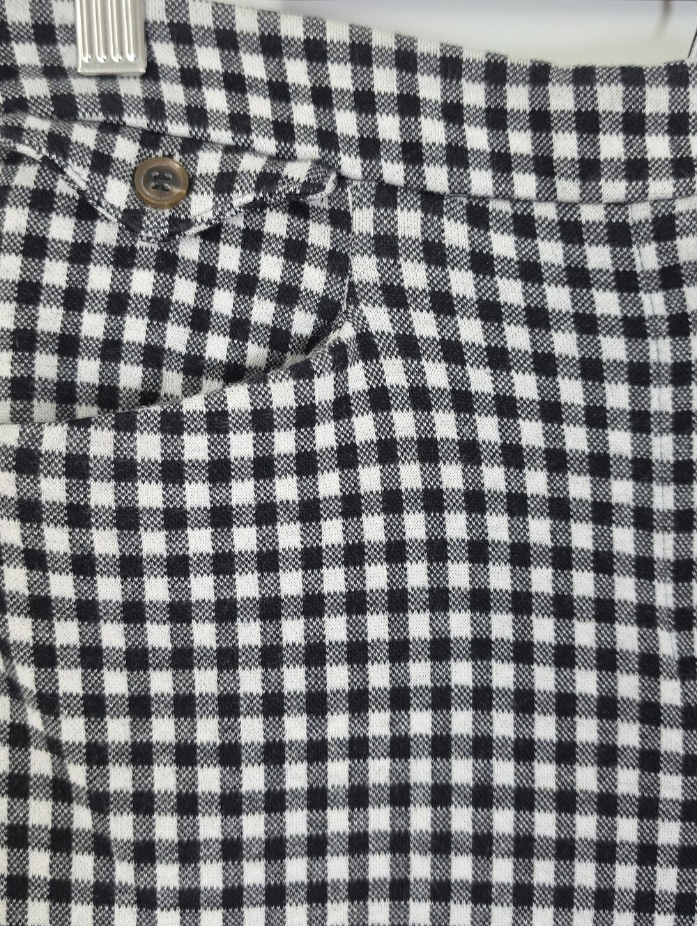 Anthropologie Gingham Petal Pusher Pants in Black & White - Picture 6 of 12